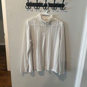 Halogen top lace mock neck NWOT Sz XL